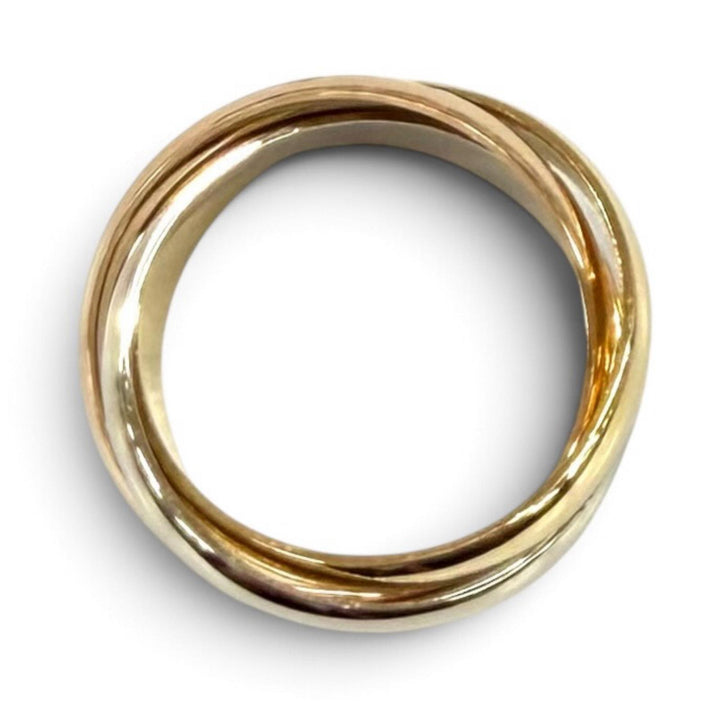 極美品★Cartier カルティエ トリニティ リング クラシックモデル 750(YG PG WG) 指輪 アクセサリー 52 (JP12号相当) 重量7.81g メンズ
