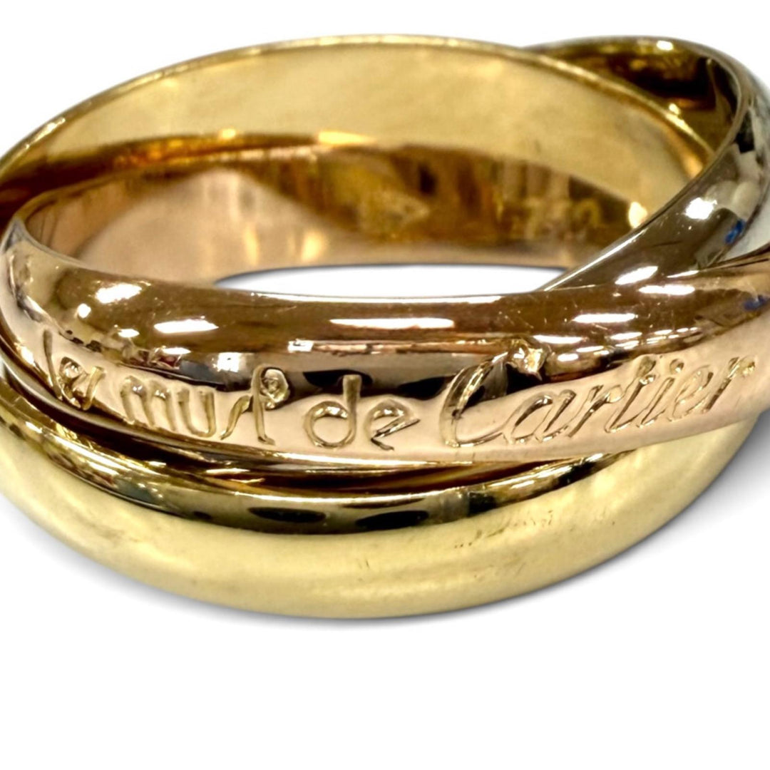 極美品★Cartier カルティエ トリニティ リング クラシックモデル 750(YG PG WG) 指輪 アクセサリー 52 (JP12号相当) 重量7.81g メンズ