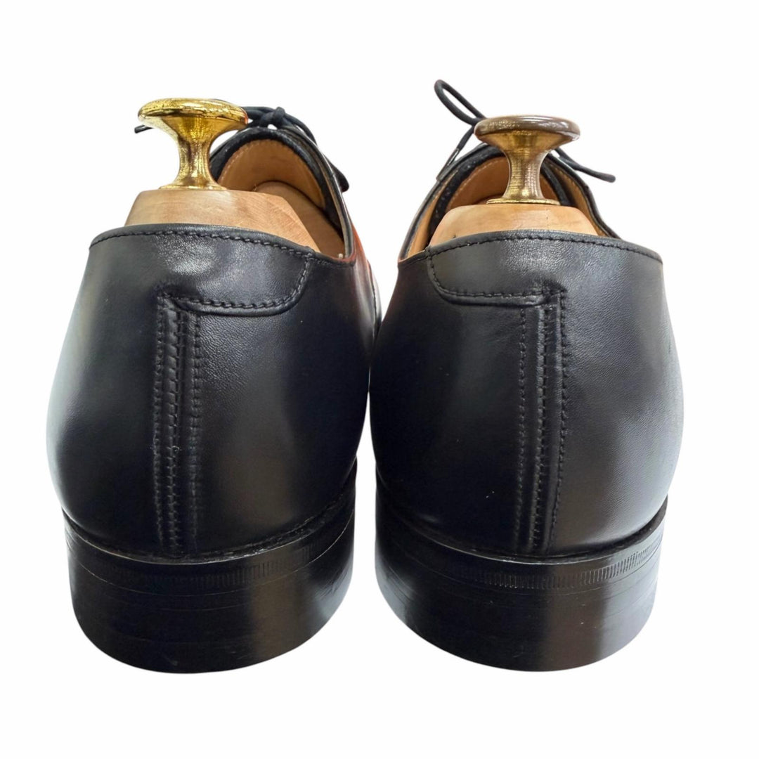 極美品□CELINE セリーヌ レザー キャップトゥ グッドイヤー製法 ドレスシューズ ブラック 8/EF イングランド製 メンズ 保存袋付き