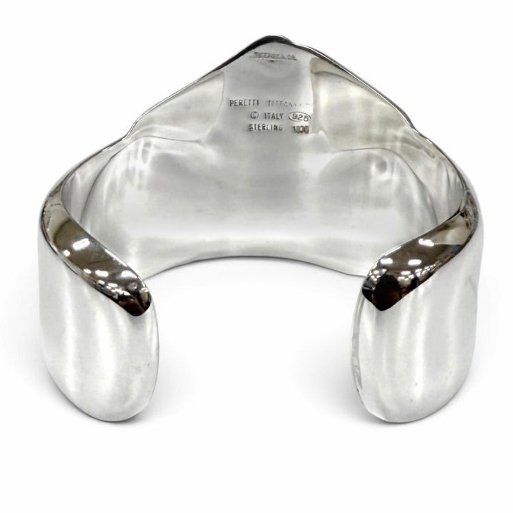 美品★TIFFANY&amp;Co. ティファニー ヴィンテージ エルサペレッティ 925 1978 リボン ボーンカフ バングル シルバー 重量55.1g 保存袋付き