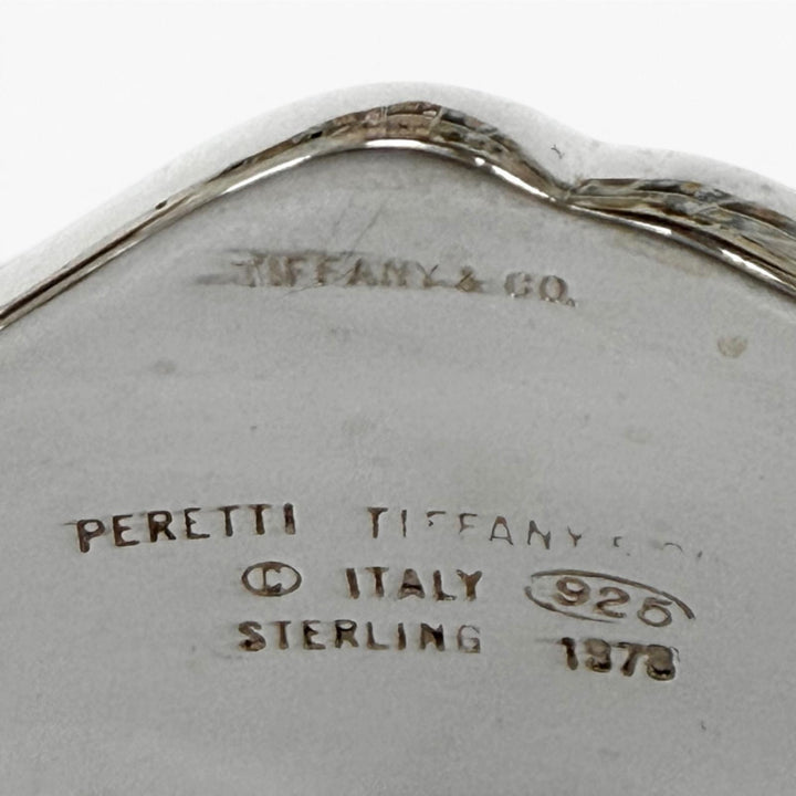 美品★TIFFANY&amp;Co. ティファニー ヴィンテージ エルサペレッティ 925 1978 リボン ボーンカフ バングル シルバー 重量55.1g 保存袋付き