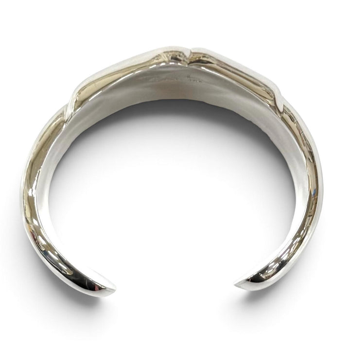 美品★TIFFANY&amp;Co. ティファニー ヴィンテージ エルサペレッティ 925 1978 リボン ボーンカフ バングル シルバー 重量55.1g 保存袋付き