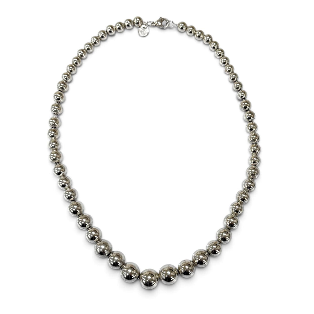 良品★TIFFANY&amp;Co. ティファニー ハードウェア グラジュエイテッド ボールネックレス 925 シルバー 重量27.5g レディース 保存袋付き