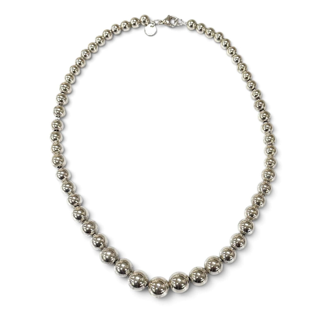 良品★TIFFANY&amp;Co. ティファニー ハードウェア グラジュエイテッド ボールネックレス 925 シルバー 重量27.5g レディース 保存袋付き