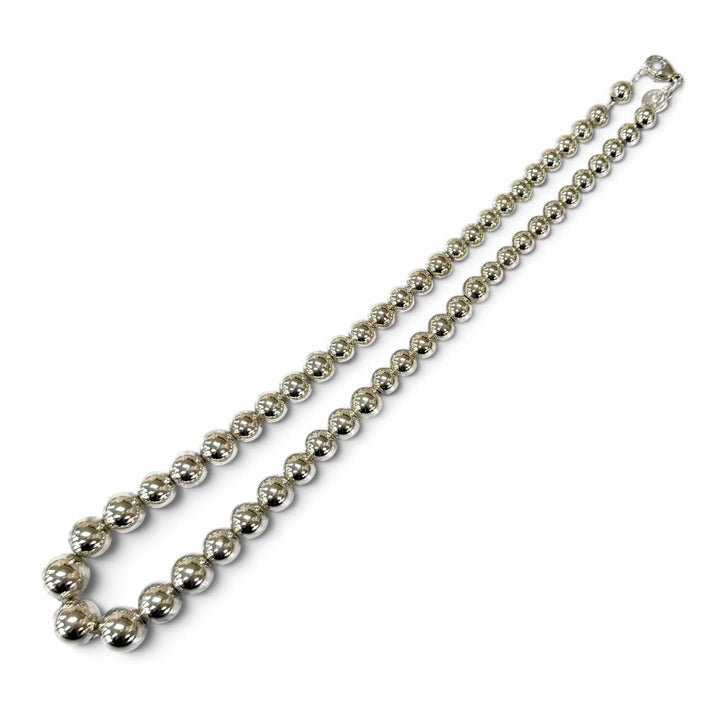 良品★TIFFANY&amp;Co. ティファニー ハードウェア グラジュエイテッド ボールネックレス 925 シルバー 重量27.5g レディース 保存袋付き