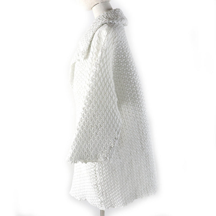 極美品△ISSEY MIYAKE イッセイミヤケ IM52FA521 スチームプリーツ コクーンコート ライトグレー 2 日本製 正規品 レディース