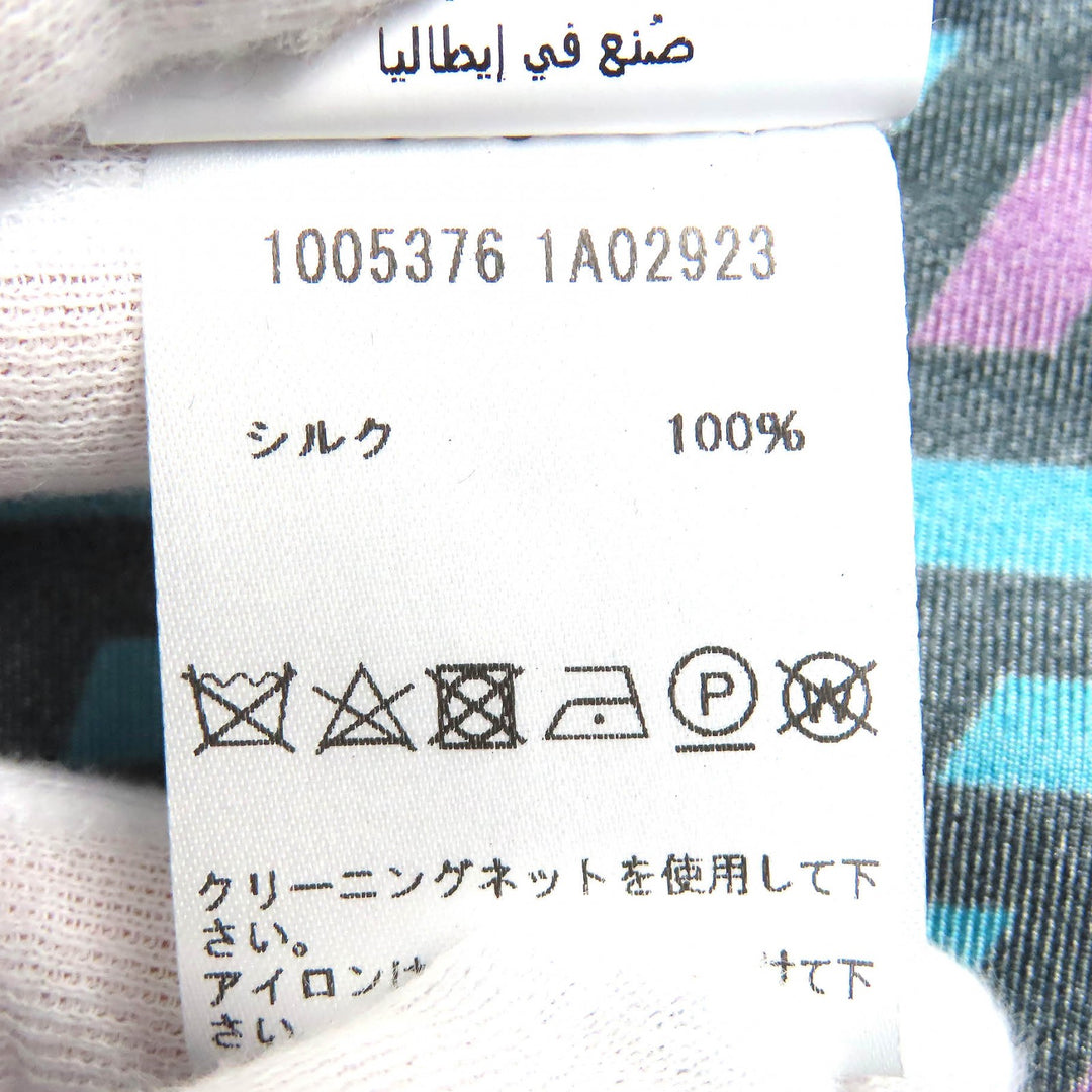 未使用品△VERSACE ヴェルサーチ 2022年製 1005376 1A02923 ラ・グレカ シルクパジャマトップ オーバーサイズ 長袖シャツ 3 伊製 正規品