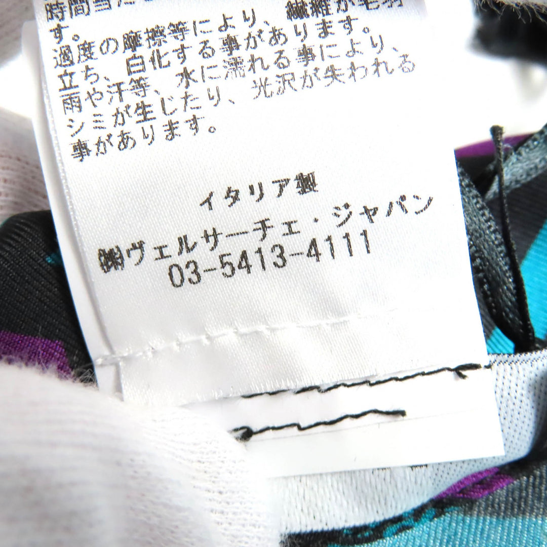 未使用品△VERSACE ヴェルサーチ 2022年製 1005376 1A02923 ラ・グレカ シルクパジャマトップ オーバーサイズ 長袖シャツ 3 伊製 正規品