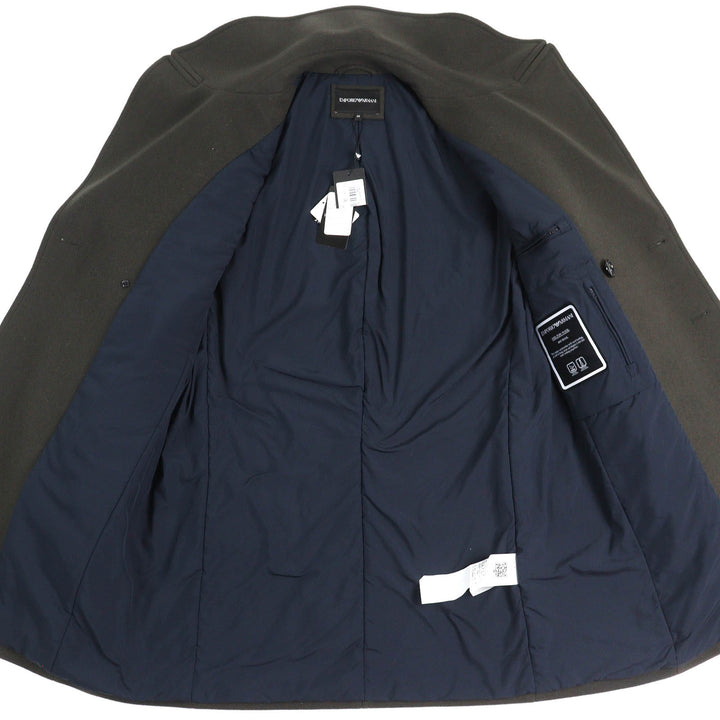 未使用品△EMPORIO ARMANI エンポリオ アルマーニ 黒タグ 2021年 6K1L80 テープデザイン ロゴボタン ダブルブレストコート 50 正規品