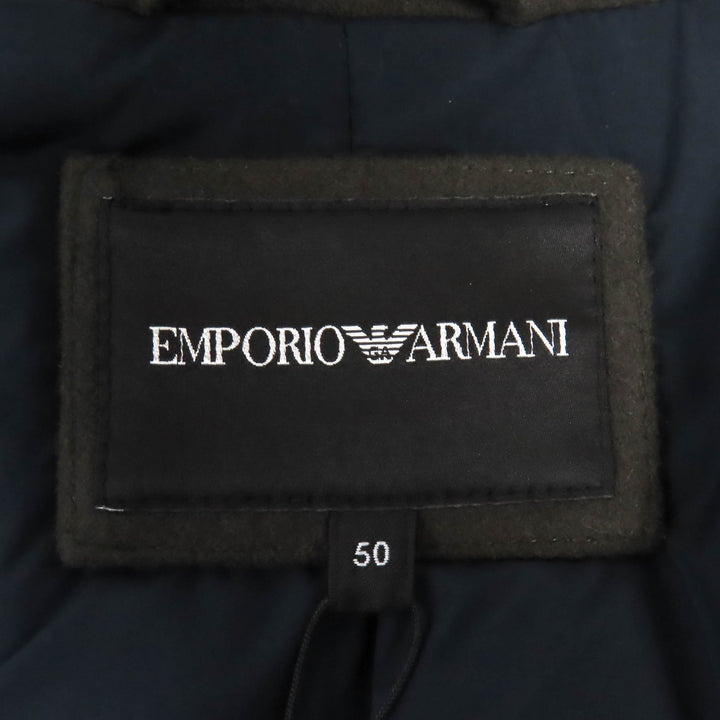 未使用品△EMPORIO ARMANI エンポリオ アルマーニ 黒タグ 2021年 6K1L80 テープデザイン ロゴボタン ダブルブレストコート 50 正規品