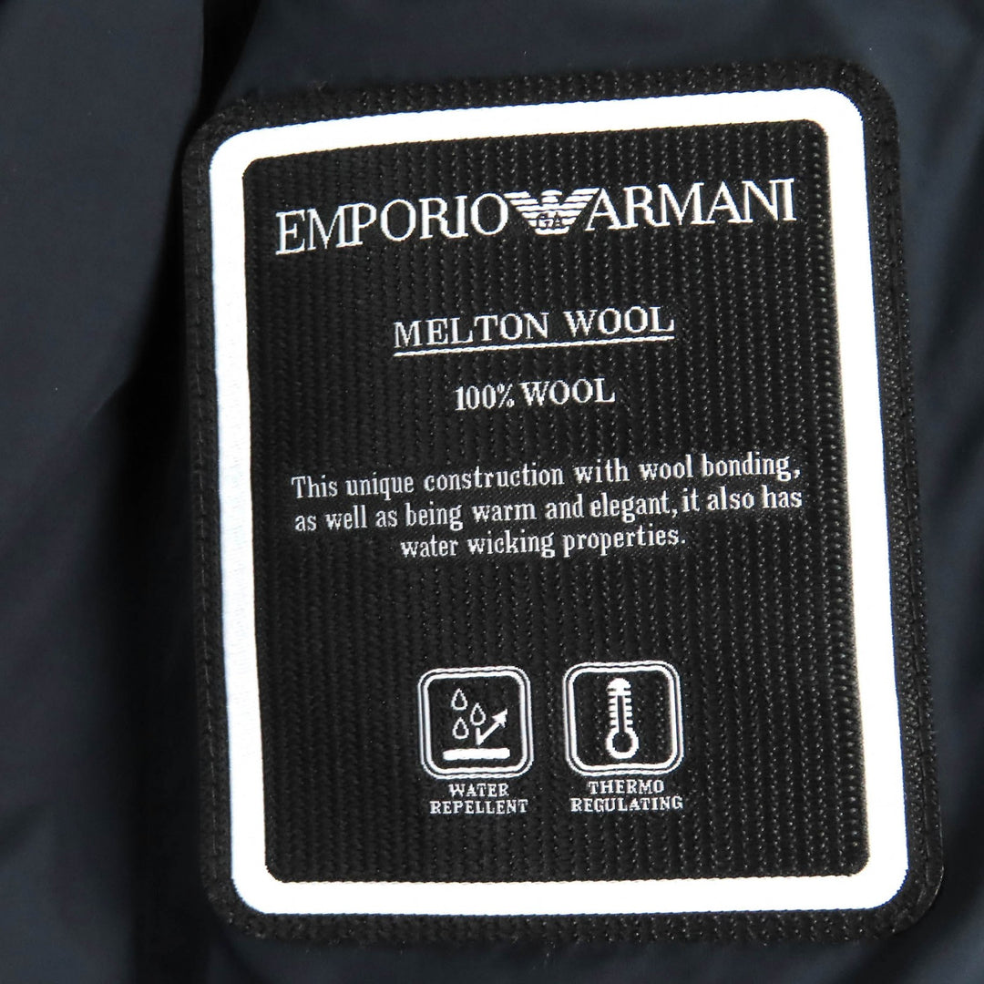 未使用品△EMPORIO ARMANI エンポリオ アルマーニ 黒タグ 2021年 6K1L80 テープデザイン ロゴボタン ダブルブレストコート 50 正規品