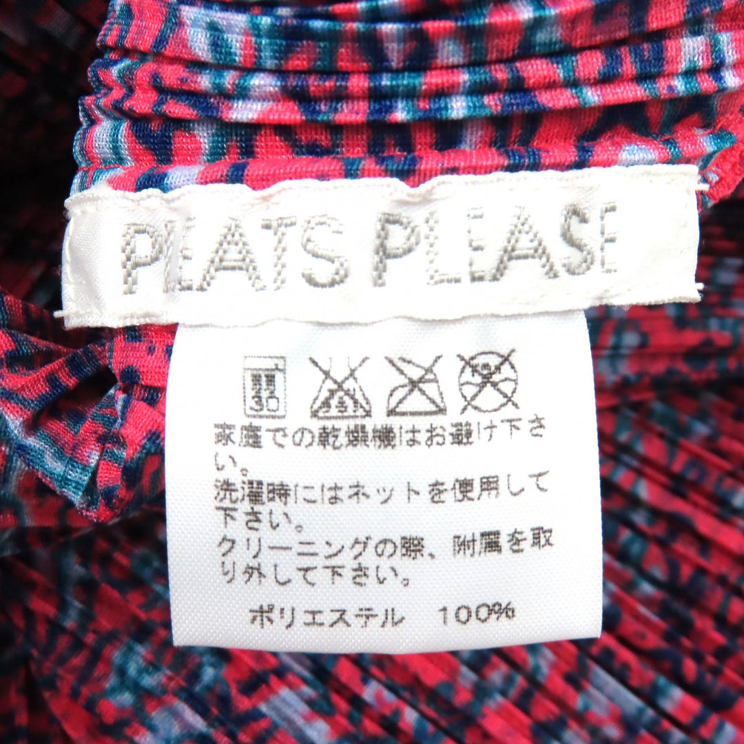 極美品△PLEATS PLEASE プリーツプリーズ イッセイミヤケ PP63-JK522 ピアス付き 象 エレファント 刺繍 総柄 半袖 カットソー 3 正規品