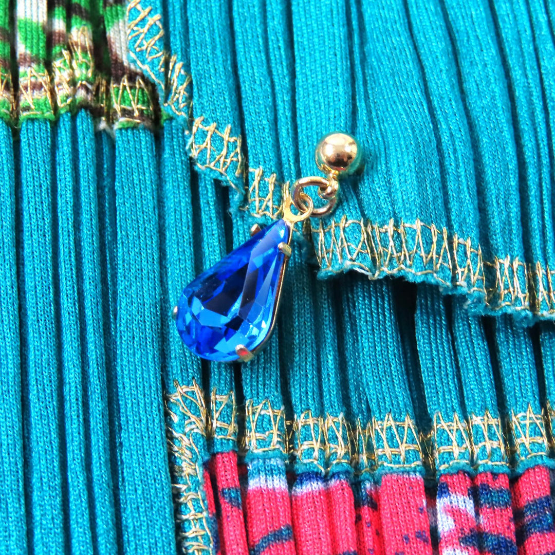極美品△PLEATS PLEASE プリーツプリーズ イッセイミヤケ PP63-JK522 ピアス付き 象 エレファント 刺繍 総柄 半袖 カットソー 3 正規品