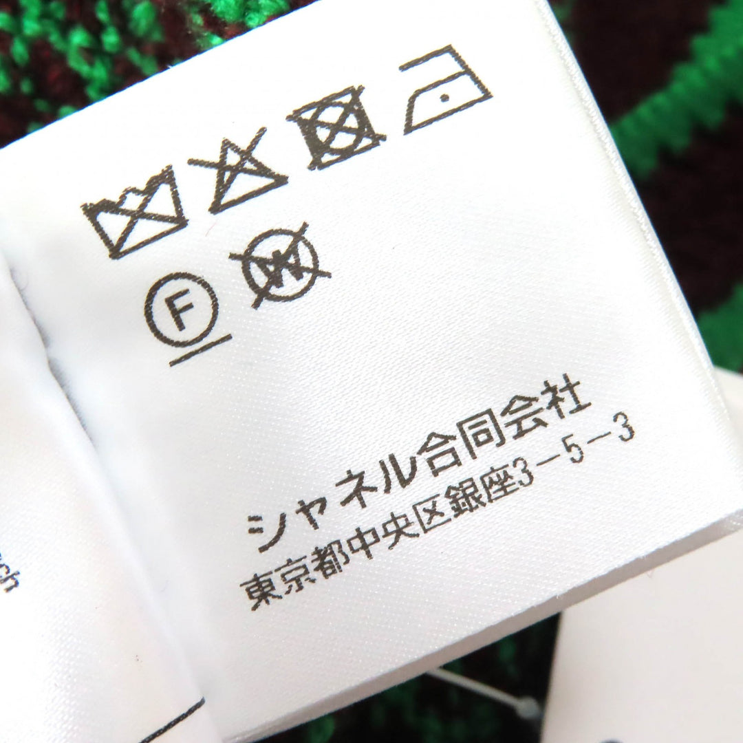 未使用品△CHANEL シャネル 23A P75435 カシミヤ100％ ココマークボタン 総柄 クルーネック ノースリーブ ニット ワンピース 34 正規品