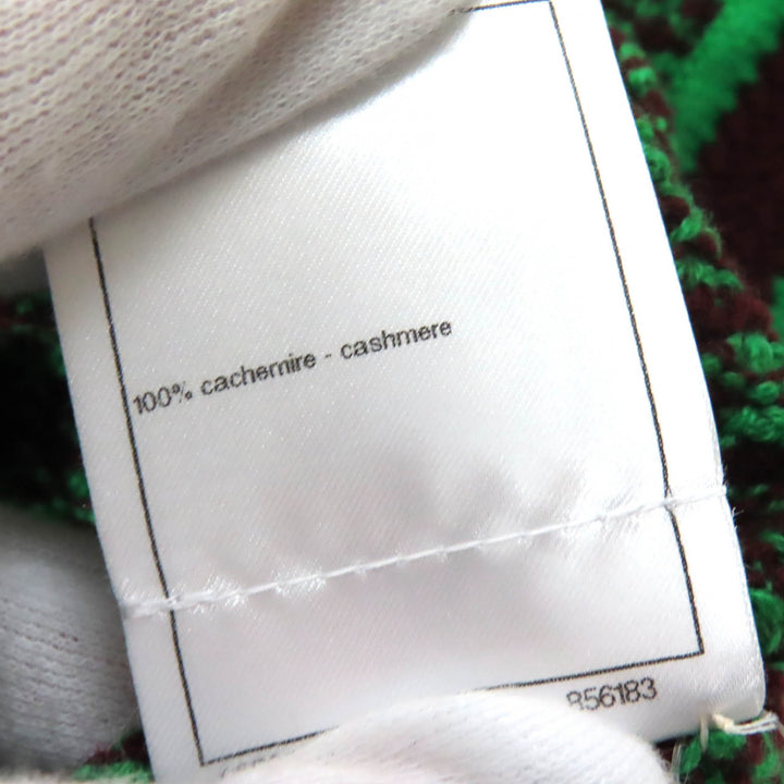 未使用品△CHANEL シャネル 23A P75435 カシミヤ100％ ココマークボタン 総柄 クルーネック ノースリーブ ニット ワンピース 34 正規品