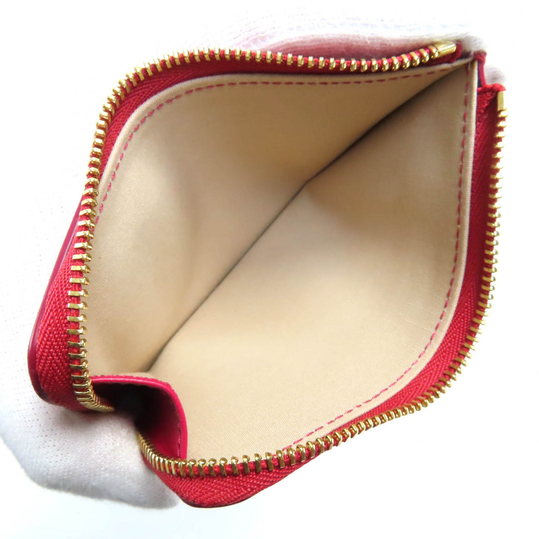未使用品△Chloe クロエ CHLOEC クロエC L字ファスナー スモール パース レザー フラグメントケース コインケース レッドピンク系 袋付き