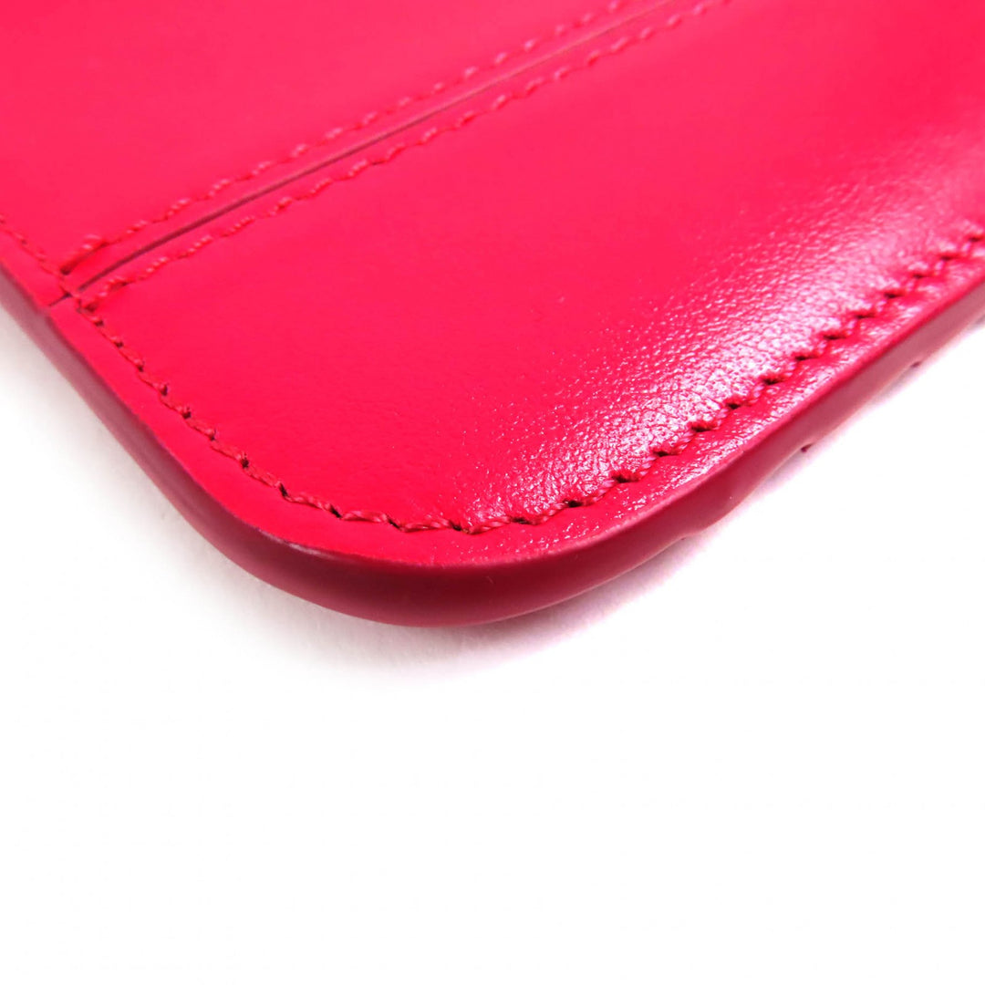 未使用品△Chloe クロエ CHLOEC クロエC L字ファスナー スモール パース レザー フラグメントケース コインケース レッドピンク系 袋付き