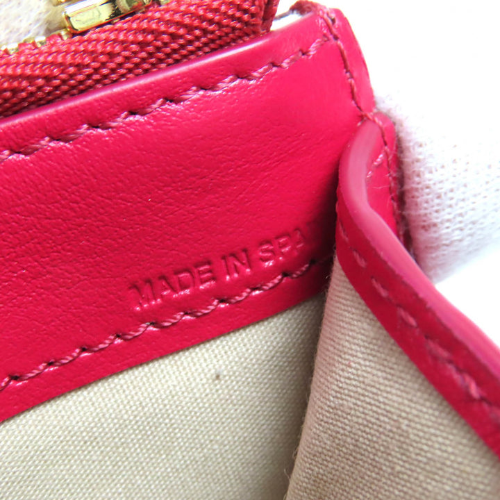 未使用品△Chloe クロエ CHLOEC クロエC L字ファスナー スモール パース レザー フラグメントケース コインケース レッドピンク系 袋付き