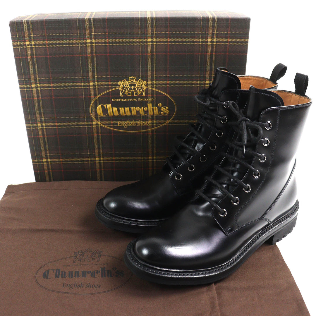 極美品△CHURCHS チャーチ NANALAH LW レースアップ レザー アンクルブーツ ショートブーツ ブラック 37 箱・保存袋付き レディース