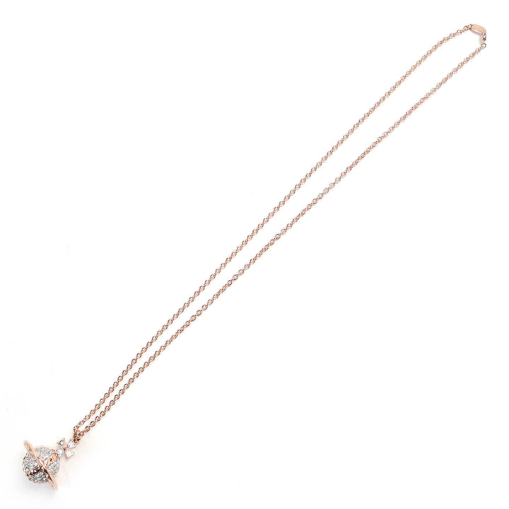 極美品△Vivienne Westwood ヴィヴィアンウエストウッド メイフェア ラージ オーブペンダント ラインストーン ネックレス ピンクゴールド