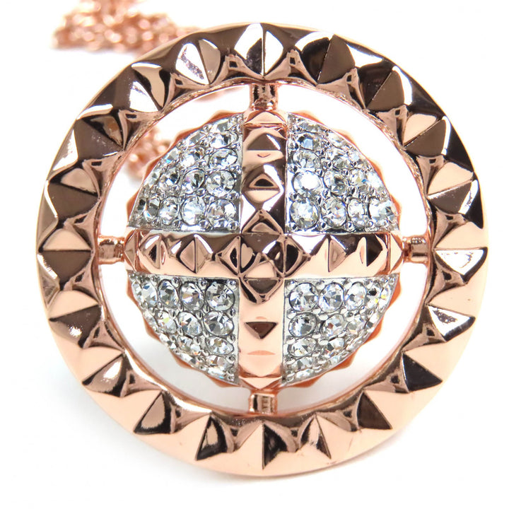 極美品△Vivienne Westwood ヴィヴィアンウエストウッド メイフェア ラージ オーブペンダント ラインストーン ネックレス ピンクゴールド