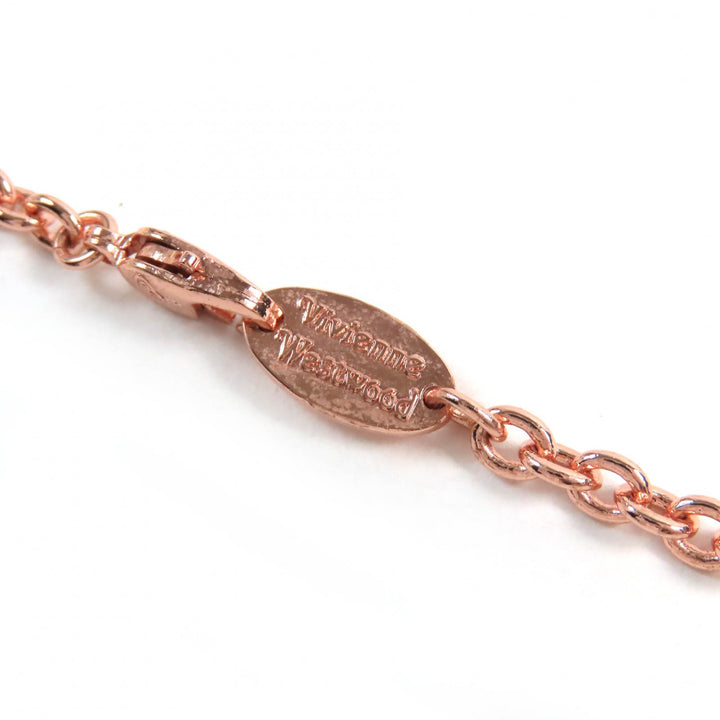 極美品△Vivienne Westwood ヴィヴィアンウエストウッド メイフェア ラージ オーブペンダント ラインストーン ネックレス ピンクゴールド