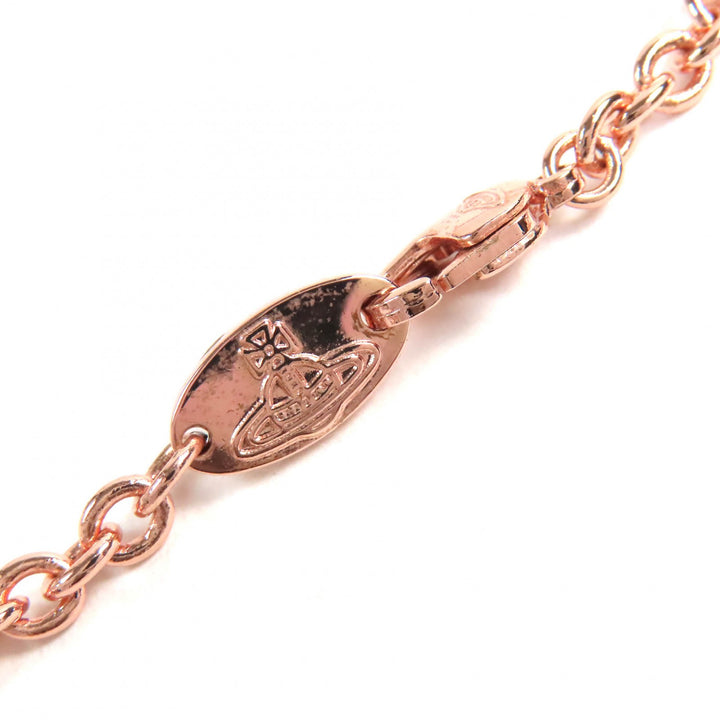 極美品△Vivienne Westwood ヴィヴィアンウエストウッド メイフェア ラージ オーブペンダント ラインストーン ネックレス ピンクゴールド