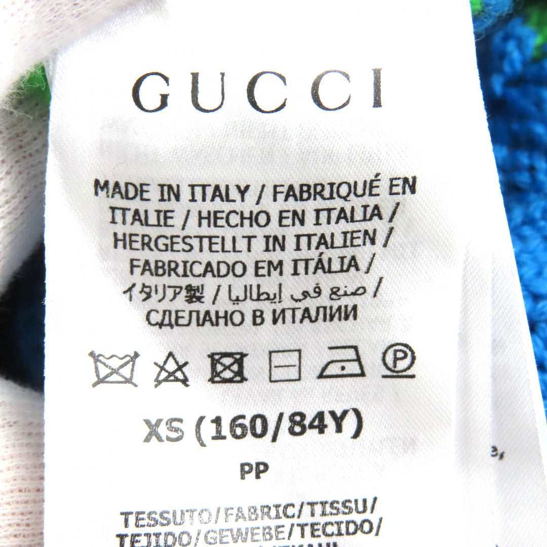 未使用品△GUCCI×adidas グッチ×アディダス 717722 ウール モヘア インターロッキングG ウェブライン ケーブルニット XS 伊製 正規品