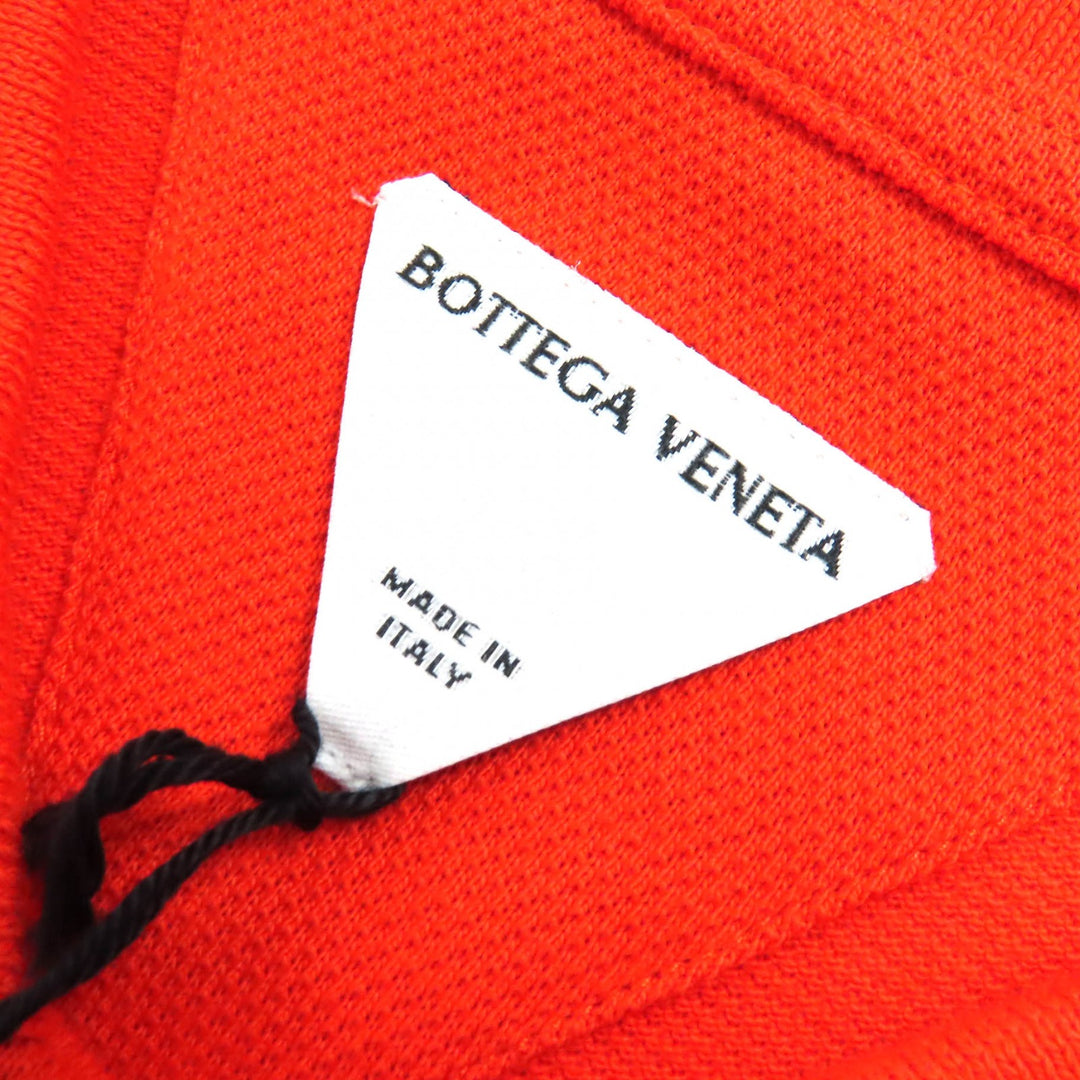 未使用品△BOTTEGAVENETA ボッテガヴェネタ 2022年 744239 コットン100％ ロゴ刺繍 半袖ポロシャツ オレンジ L イタリア製 正規品 メンズ