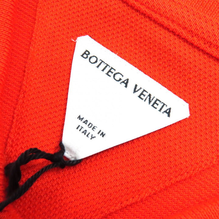 未使用品△BOTTEGAVENETA ボッテガヴェネタ 2022年 744239 コットン100％ ロゴ刺繍 半袖ポロシャツ オレンジ L イタリア製 正規品 メンズ