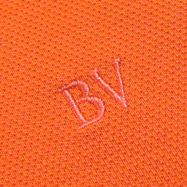 未使用品△BOTTEGAVENETA ボッテガヴェネタ 2022年 744239 コットン100％ ロゴ刺繍 半袖ポロシャツ オレンジ L イタリア製 正規品 メンズ