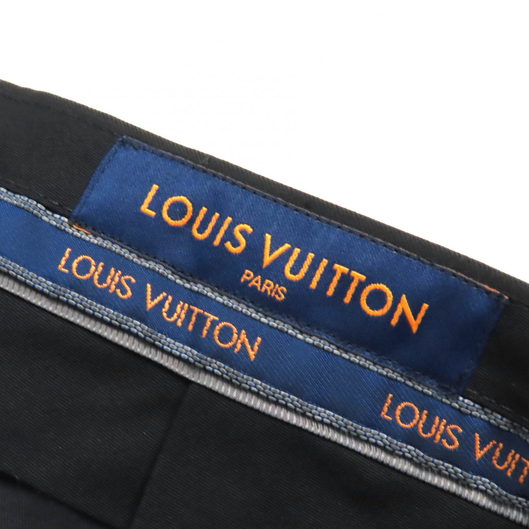 未使用品△LOUIS VUITTON ルイヴィトン 21AW ウール100％ LVロゴ刺繍 モノグラムミニ シガレットパンツ スラックス 裾未処理 44 正規品