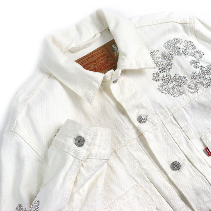 美品△LEVI S DENIM TEARS リーバイス デニムティアーズ TYPE2 BUSTDOWN スワロフスキー デニムジャケット M 正規品