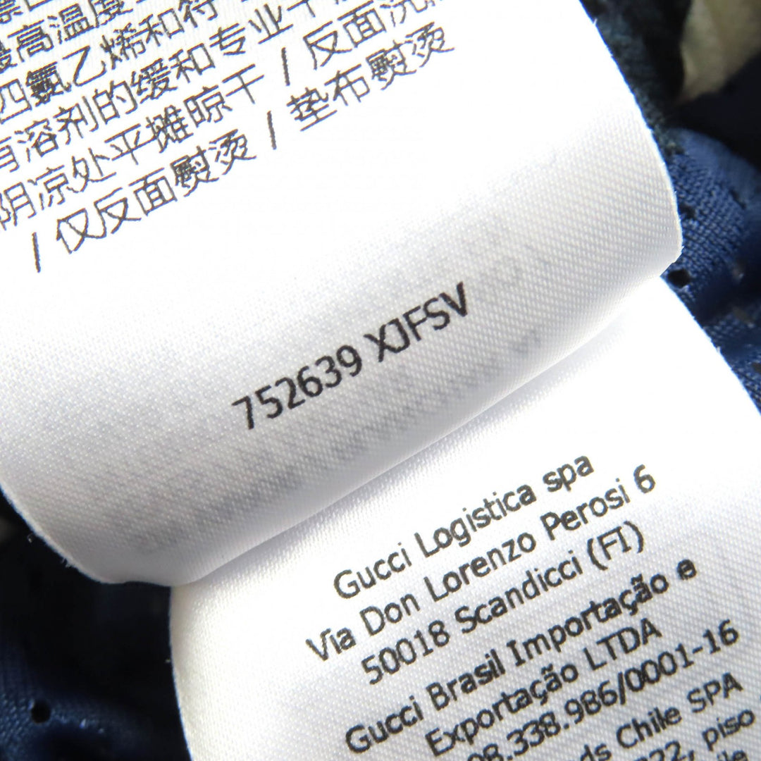 未使用品△GUCCI グッチ 23AW 752639 総柄デザイン ハーフパンツ ショートパンツ ネイビー ホワイト レッド XS 箱付き イタリア製 正規品