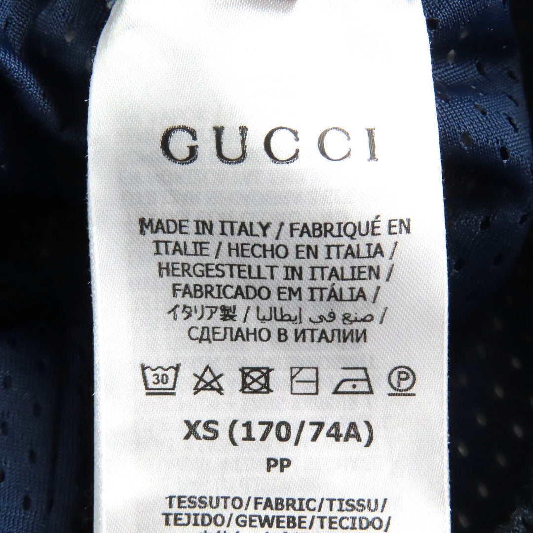 未使用品△GUCCI グッチ 23AW 752639 総柄デザイン ハーフパンツ ショートパンツ ネイビー ホワイト レッド XS 箱付き イタリア製 正規品