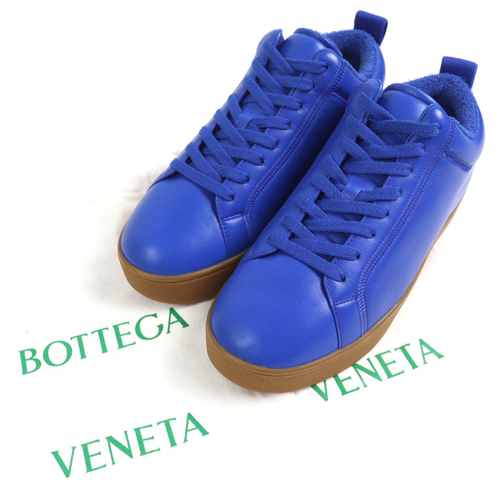 未使用品△BOTTEGAVENETA ボッテガヴェネタ 651427 QUILT キルト レザー ローカットスニーカー ブルー 40 保存袋付き イタリア製 メンズ