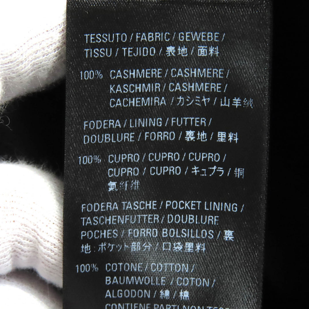 極美品△BALENCIAGA バレンシアガ 595272 SHIFTED COAT カシミヤ100％ ロゴ総柄 ロング コート チャコールグレー 46 伊製 正規品 メンズ