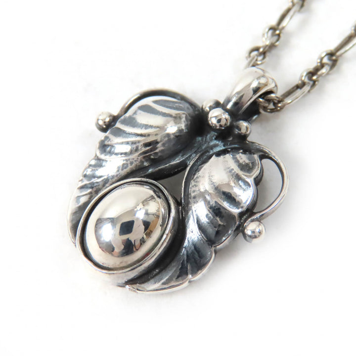 美品△Georg Jensen ジョージジェンセン 1994 ヘリテージ イヤーペンダント ネックレス SV925 シルバー 箱付き 重量10.63g レディース