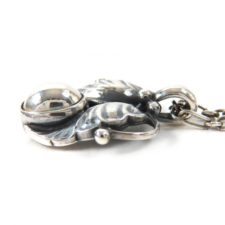 美品△Georg Jensen ジョージジェンセン 1994 ヘリテージ イヤーペンダント ネックレス SV925 シルバー 箱付き 重量10.63g レディース