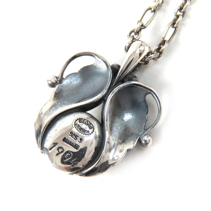 美品△Georg Jensen ジョージジェンセン 1994 ヘリテージ イヤーペンダント ネックレス SV925 シルバー 箱付き 重量10.63g レディース