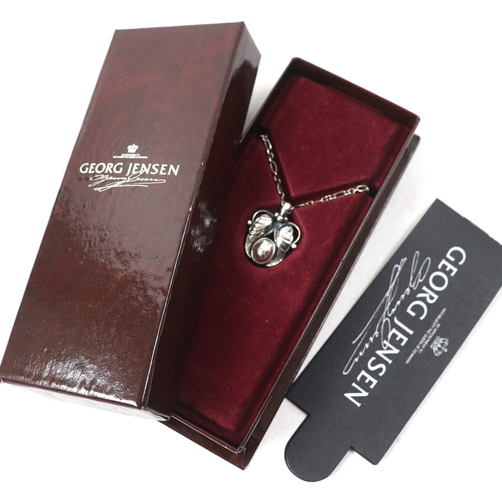 美品△Georg Jensen ジョージジェンセン 1994 ヘリテージ イヤーペンダント ネックレス SV925 シルバー 箱付き 重量10.63g レディース