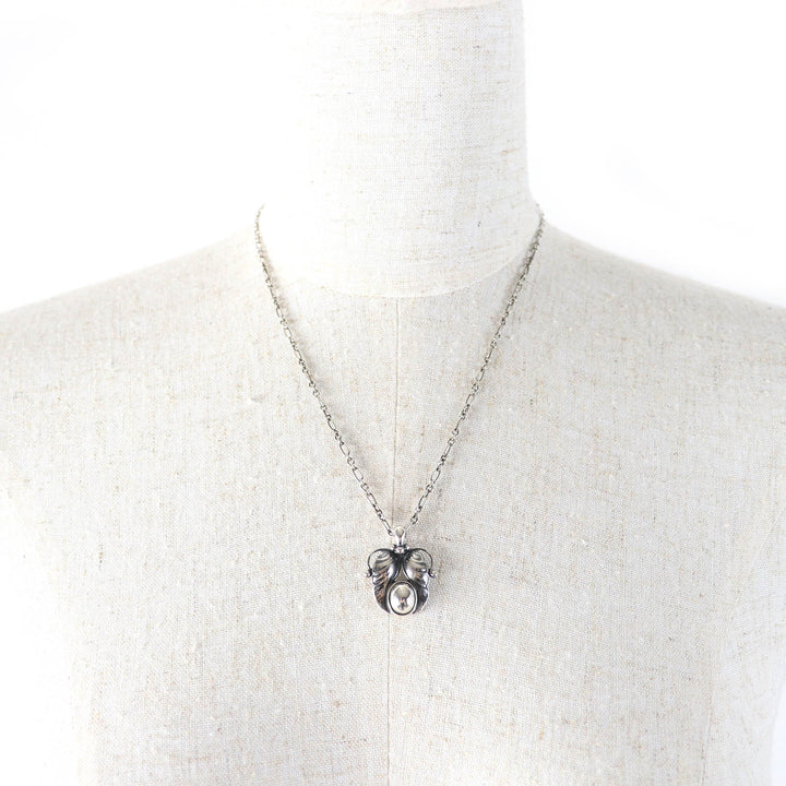 美品△Georg Jensen ジョージジェンセン 1994 ヘリテージ イヤーペンダント ネックレス SV925 シルバー 箱付き 重量10.63g レディース