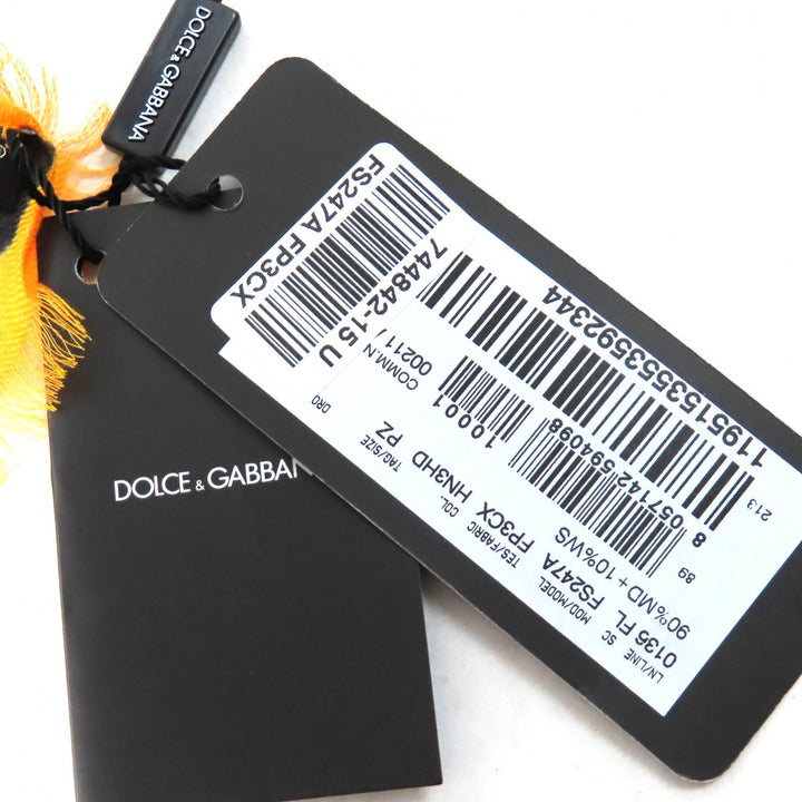 未使用品△DOLCE&amp;GABBANA ドルチェ＆ガッバーナ 黒タグ モダール カシミヤ DGロゴ 総柄 ミニフリンジ ショール ストール マルチ 正規品