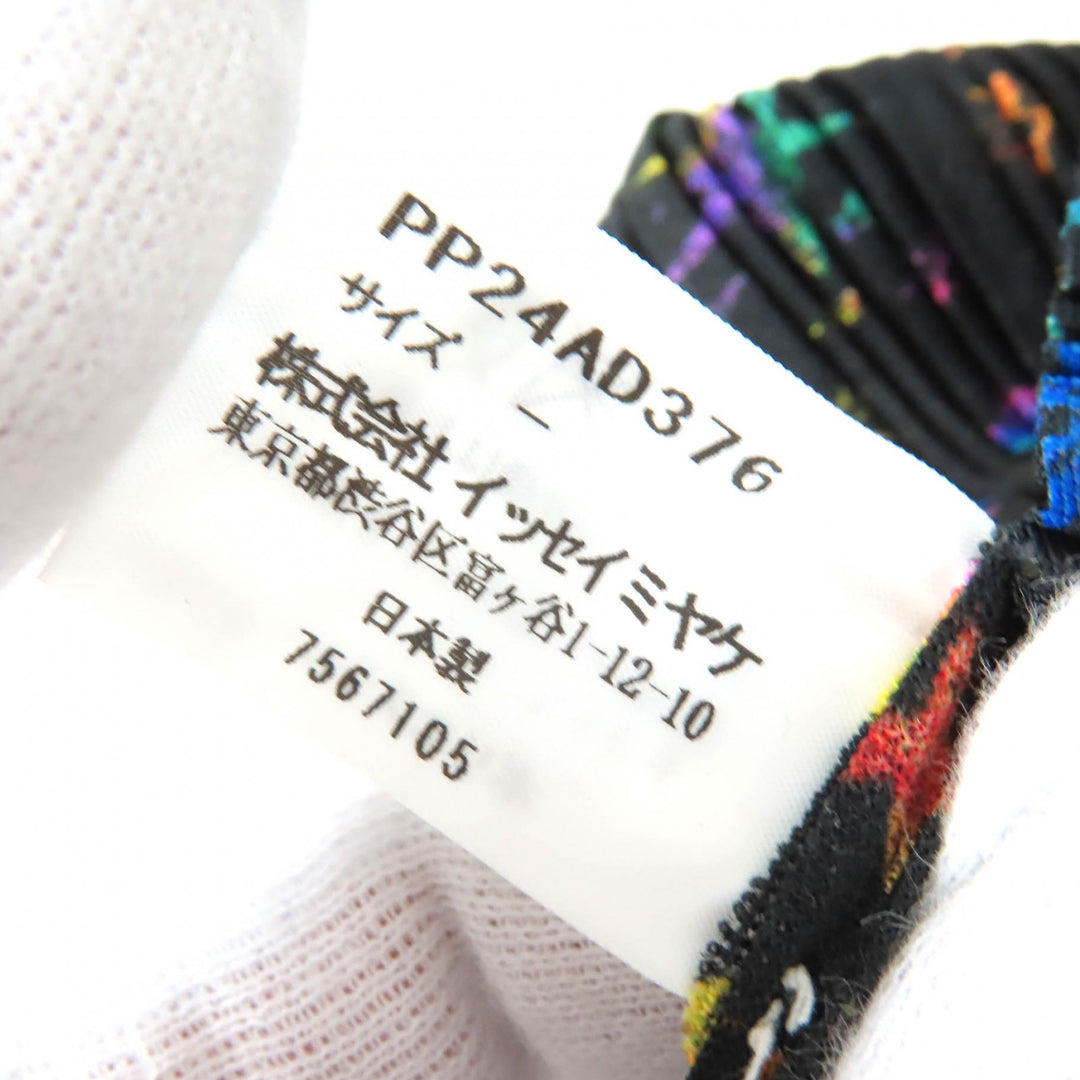 極美品△PLEATS PLEASE プリーツプリーズ イッセイミヤケ PP23-FH345 スヌード付き 星柄 総柄 半袖 ワンピース マルチカラー 3 正規品