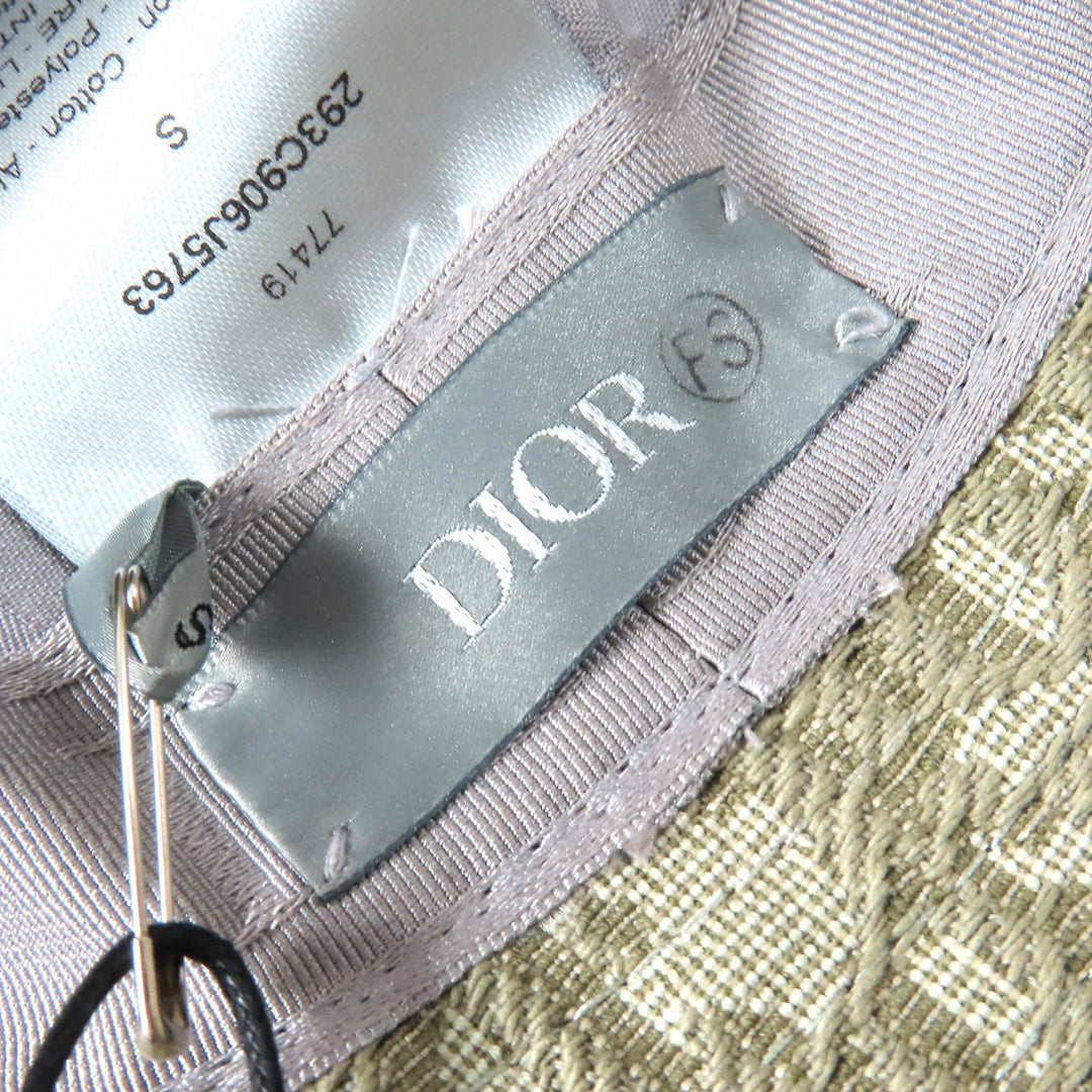 美品△DIOR ディオール オム 293C906J5763 コットン オブリーク 総柄 ロゴローラーバックル付 ジャガード バケットハット 帽子 S 正規品
