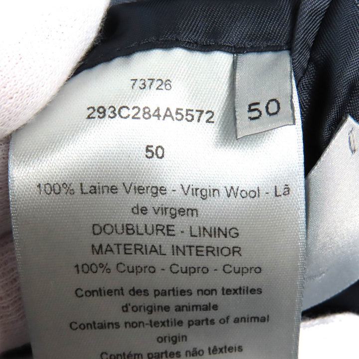極美品△DIOR ディオール オム 22AW 293C284A5572 ウール100％ チェック柄 ピークドラペル シングル テーラードジャケット 50 正規品