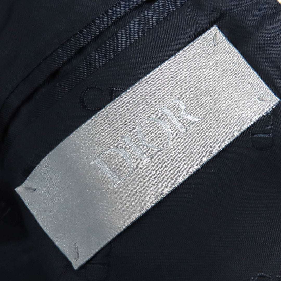 極美品△DIOR ディオール オム 22AW 293C284A5572 ウール100％ チェック柄 ピークドラペル シングル テーラードジャケット 50 正規品