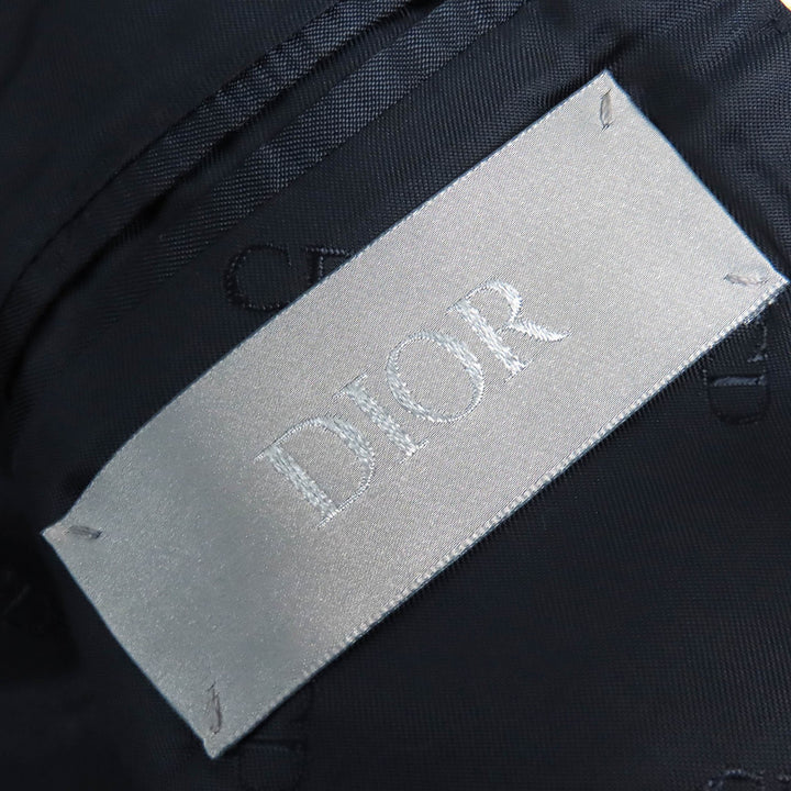 極美品△DIOR ディオール オム 22AW 293C284A5572 ウール100％ チェック柄 ピークドラペル シングル テーラードジャケット 50 正規品