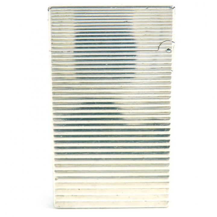 良品△Dupont デュポン ラインD ボーダー スクエア ローラー式 ガスライター喫煙グッズ シルバー フランス製 メンズ 着火確認済み