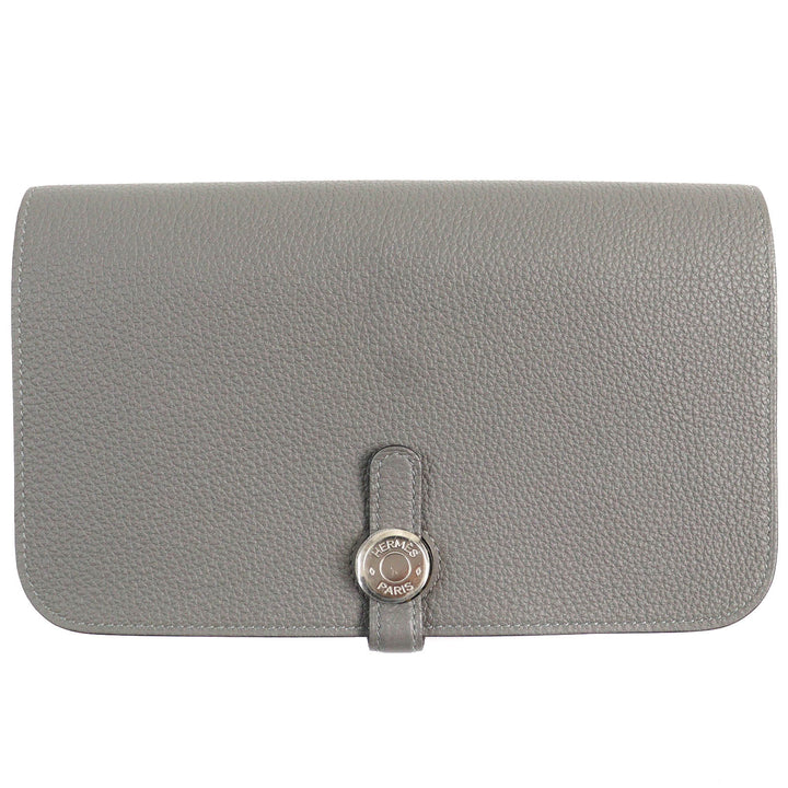 未使用品△HERMES エルメス ドゴン GM デュオ グリメイヤー シルバー金具 セリエボタン トゴ 長財布 B刻印 箱付き フランス製 メンズ